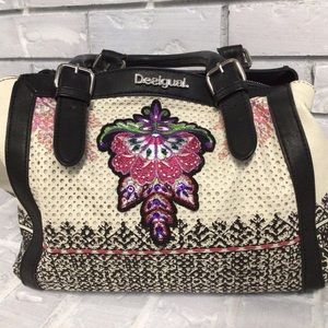 DESIGUAL PATTERNED BAG WITH EMBELLISHMENTS EUC